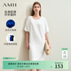AMII女裝2026夏季優(yōu)雅通勤圓領(lǐng)法式燈籠袖繭型連衣裙女寬松小 米白 建議拍小1碼 XL 170/92A