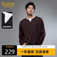 卡賓【280G重磅平紋】T恤男假兩件雙層領(lǐng)設計易打理秋季長(cháng)袖T恤