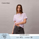 Calvin KleinJeans26春夏新款女士休閑通勤ck純棉印花花體刺繡圓領(lǐng)短袖T恤