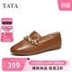TATA/他她2026春商場(chǎng)同款百搭簡(jiǎn)約圓頭女低平跟單鞋 棕色 39