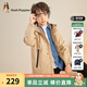 暇步士（Hush Puppies）童裝兒童春秋季經(jīng)典款風(fēng)衣外套男童款時(shí)尚百搭風(fēng)衣外套青春休閑 暖卡其(C款) 130 cm