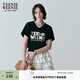 Teenie Weenie小熊女裝T恤夏寬松舒適簡(jiǎn)約休閑時(shí)尚個(gè)性V領(lǐng)短袖 黑色 S