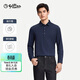 金利來(lái)【彈力/親膚/易打理】秋冬新款長(cháng)袖T恤男薄款休閑polo衫 寶藍色XL