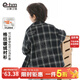 小象漢姆童裝男童長(cháng)袖格紋加絨襯衫兒童保暖打底衫冬裝中大童男孩外套潮 深藍格 160 cm