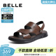 百麗（Belle）兩穿設計涼鞋男款商場(chǎng)同款真皮沙灘涼鞋7YF01BL3預售 棕色 41 (255mm)
