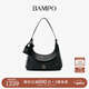 半坡飾族（bampo）金元包大號 頭層牛皮hobo包單肩包秋冬新款斜挎腋下包女38禮物 墨碳黑930