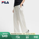 FILA斐樂(lè )女子楊冪同款梭織長(cháng)褲2025夏季新款時(shí)尚休閑寬松闊腿褲運動(dòng)褲 皓日白-WT L 170/70A/L