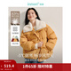 茵曼2025冬季女新款羽絨服新年紅裝時(shí)尚復古兔毛領(lǐng)裝保暖面包外套上衣 淺黃色 M 163-167cm /111-120斤