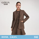 歌莉婭水洗羊毛西裝套裝新款通勤穿搭重要場(chǎng)合兩件套裙1EDJAC33A 86Y咖啡色 XS