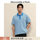 Abercrombie & Fitch【重磅POLO】男裝25夏季美式條紋棉質(zhì)Polo衫短袖T恤 海軍藍條紋 M (180/100A)