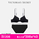 維多利亞的秘密 logo字母肩帶舒適無(wú)痕時(shí)尚文胸內褲內衣套裝送女友女友禮物 54A2黑色-有鋼圈 75B (34B)+S