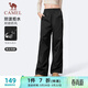 駱駝（CAMEL）休閑工裝褲男女戶(hù)外防潑水梭織運動(dòng)褲 J35CA6L6025 幻影黑 L