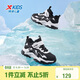 特步（XTEP）童鞋熊貓鞋兒童冬季防風(fēng)革面保暖加絨棉鞋 黑/特步白 31