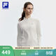 FILA 斐樂(lè )冬季新款健身運動(dòng)半拉鏈瑜伽跑步內搭加絨保暖女子長(cháng)袖T恤 鷺白-WT XL 175/92A/XL