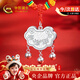 中國黃金（CHINA GOLD）歲歲平安鎖足銀項鏈寶寶銀鎖長(cháng)命鎖嬰兒滿(mǎn)月周歲禮物新生兒見(jiàn)面禮 足銀碎碎冰歲歲平安鈴鐺寶寶鎖吊墜