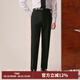 CULTUM【可機洗免熨燙】彈力腰西褲男正裝商務(wù)西裝直筒長(cháng)褲子 純黑色 36