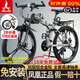 鳳凰（Phoenix）折疊自行車(chē)成人男款山地車(chē)12歲到18歲變速單車(chē)騎行運動(dòng)軟尾土坡車(chē) 輻條輪/折疊雙避震【密封全軸承】鋼架肖灰 26寸-24速【身高158-188cm】