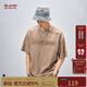 BJHG不計后果字母涂鴉短袖t恤男款夏季潮美式休閑復古環(huán)保麂皮絨半袖 沙棕色 L