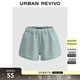 UR春季新款女裝簡(jiǎn)約休閑運動(dòng)風(fēng)百搭抽繩短褲UWM650033 灰藍 (偏短) S