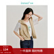 茵曼（INMAN）工裝連帽馬甲2024夏季女裝新款休閑背心大口袋刺繡時(shí)尚上衣 土卡其 S