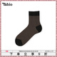 Tabio雙色細格紋襪子男春秋高彈透氣吸濕精梳棉英倫風(fēng)男士中筒襪 黑棕格紋 1雙 均碼 (25-27cm)