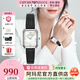 EMPORIO ARMANI阿瑪尼手表女士歐美表商務(wù)時(shí)尚方盤(pán)鑲鉆腕表情人節圣誕禮物送女友 人氣小方表 AR11148
