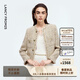 朗姿【精英衣櫥】高級感粗花呢小香風(fēng)外套流蘇時(shí)尚羊毛短上衣秋季新款 香檳米色 M