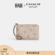 蔻馳（COACH）奧萊女士女包經(jīng)典標志花卉印花角拉鏈腕包手拿包 IM/沙黃色 混合色
