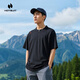 HOTSUIT后秀夏季運動(dòng)T恤男女款半拉鏈立領(lǐng)透氣涼感薄款舒適戶(hù)外休閑短袖 黑色 M