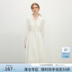 范思藍恩法式V領(lǐng)長(cháng)袖連衣裙女春裝2025新款氣質(zhì)通勤襯衫裙子1330 白色 XS