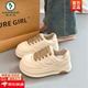 啄木鳥(niǎo)松糕厚底板鞋女春夏季2026新款輕便百搭小白鞋子增高休閑運動(dòng)鞋女 卡其色 37 (235mm)