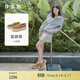 莎莎蘇【陳妍希同款】2026春新款小奶糕厚底增高輕盈一腳蹬老錢(qián)風(fēng)樂(lè )福鞋 沙金棕 34