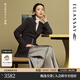 歌力思（ELLASSAY）【童瑤同款】25春季新款三醋酯珍珠扣修身利落西裝女EWE361T00500 暗夜灰 XS