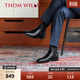 THOM WILLS【足弓支撐】真皮切爾西靴男商務(wù)正裝小牛皮套腳短靴冬 黑色E2061 38 /6碼