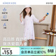 愛(ài)慕兒童（AIMER KIDS）女童新品3A抗菌春夏家居服兒童睡裙五分袖/七分袖女童睡衣奶皮衣 秘密花園AK144E312 120