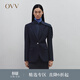 OVV秋冬熱賣(mài)女裝挺括一?？燮今g領(lǐng)休閑通勤單件西服外套 藏青（凈色）B1 M