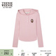 Teenie Weenie小熊女裝連帽長(cháng)袖T恤冬季半開(kāi)襟休閑學(xué)院時(shí)尚上衣 粉色 S (160)