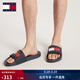 TOMMY JEANS男裝經(jīng)典潮流旗標簡(jiǎn)約休閑一字海邊沙灘泳池浴室居家涼拖鞋 藏青色C1G 43