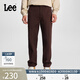 Lee舒適直筒斜紋布Logo織標多色男士休閑褲顯瘦潮流LMB008151204 深棕色 32