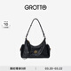 GROTTO個(gè)樂(lè )新款吐司hobo包植鞣羊皮腋下單肩斜挎軟包通勤禮物 經(jīng)典黑/古金 S