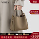 viney牛皮水桶包包女包斜挎包輕奢手提包生日禮物送女友老婆 【大象灰】實(shí)用高檔洋氣腋下包 品牌百搭時(shí)尚休閑小眾單肩包