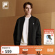 FILA 斐樂(lè )官方男裝針織長(cháng)袖外套2026春新款情侶款網(wǎng)球運動(dòng)簡(jiǎn)約夾克 正黑色-BK XL 180/100A/XL