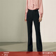 顏域簡(jiǎn)約氣質(zhì)喇叭褲女冬裝2022新款職業(yè)通勤顯瘦百搭女士微喇長(cháng)褲 黑色 XL碼