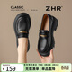 ZHR厚底樂(lè )福鞋女鞋2026新款圓頭增高通勤單鞋配裙子皮鞋AY326黑色37