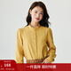 茵曼（INMAN）法式立領(lǐng)荷葉邊泡泡袖襯衫襯衣18236304 香蕉黃 M