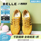 百麗（Belle）學(xué)院風(fēng)跑道賽車(chē)鞋德訓鞋女款商場(chǎng)款薄底板鞋E2K1DCM5預售 黃棕 37 (235mm)