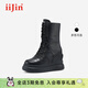 iiJin艾今2025新款11cm超輕厚底內增高高幫休閑鞋時(shí)裝靴女283HNA 黑色 37
