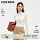 VEROMODAT恤女秋冬新款半透半高領(lǐng)拼接打底衫百搭時(shí)尚 蜜乳白色 M