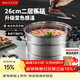 美廚（MAXCOOK）不銹鋼蒸鍋26cm二層蒸鍋湯鍋感溫設計單底燃氣爐電磁爐通用MCZ880
