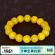名珀世家蜜蠟手串男女老蜜蠟單圈圓珠雞油黃手鏈琥珀蜜蠟生日禮物13mm